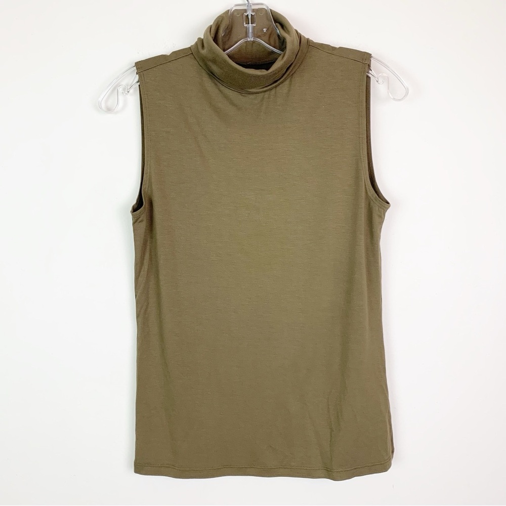 NWT L'AGENCE Ceci Sleeveless Turtleneck Top in Pine Size M - Picture 4 of 11